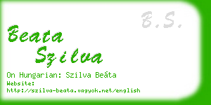 beata szilva business card